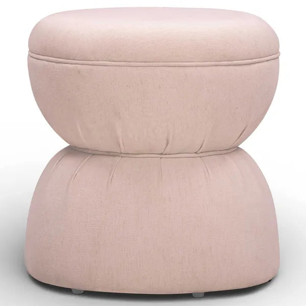 Tomlin Ruched Game Ottoman, Light Pink