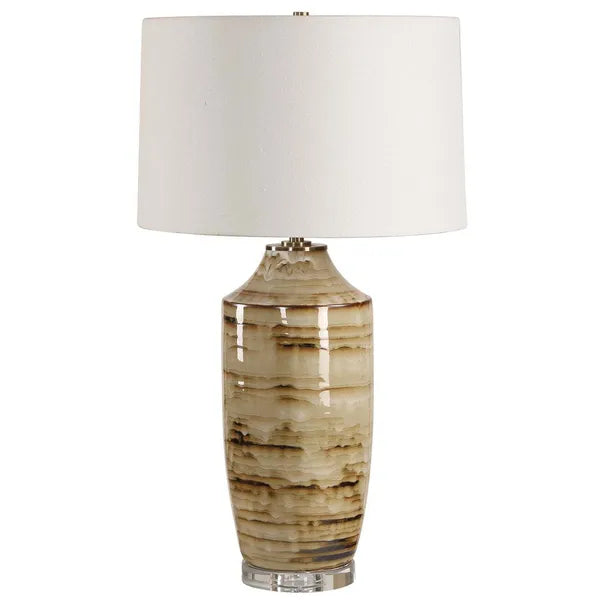 Schneider Table Lamp, Brown Drip Glaze
