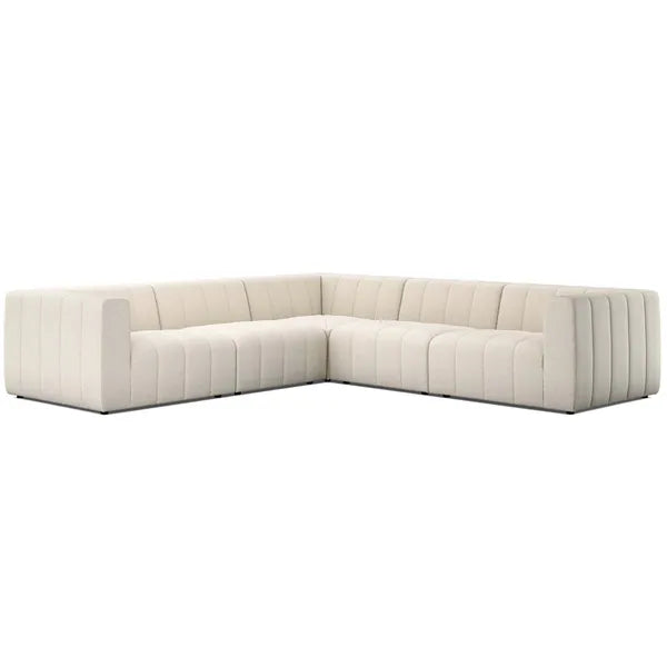 Langham Channeled 5 Piece Sectional, Nomad Snow by Four Hands