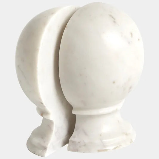 Velaris Marble Sphere Bookends, White