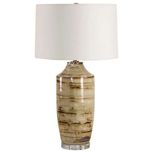 Schneider Table Lamp, Brown Drip Glaze