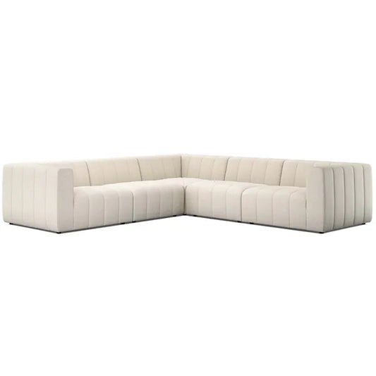 Langham Channeled 5 Piece Sectional, Nomad Snow by Four Hands