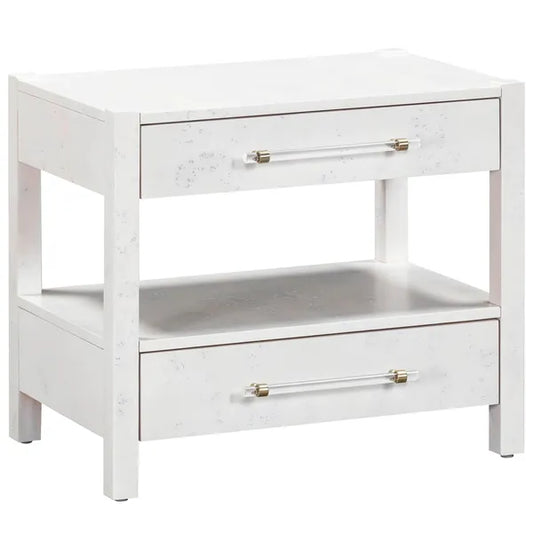 Brandyss 2 Drawer Nightstand, Blanco